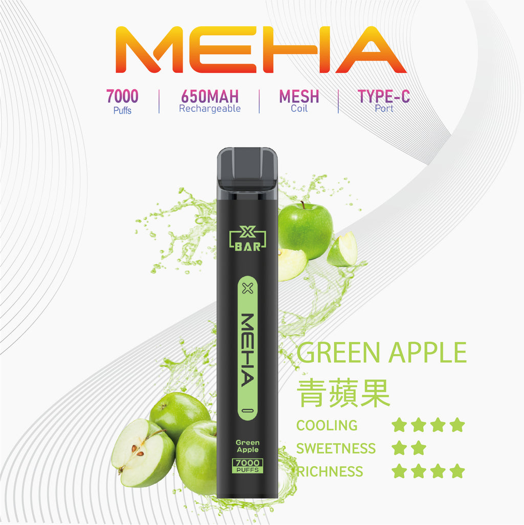 魅嗨MEHA X BAR 7000口小黑條一次性 拋棄式電子煙·續航持久·多種口味