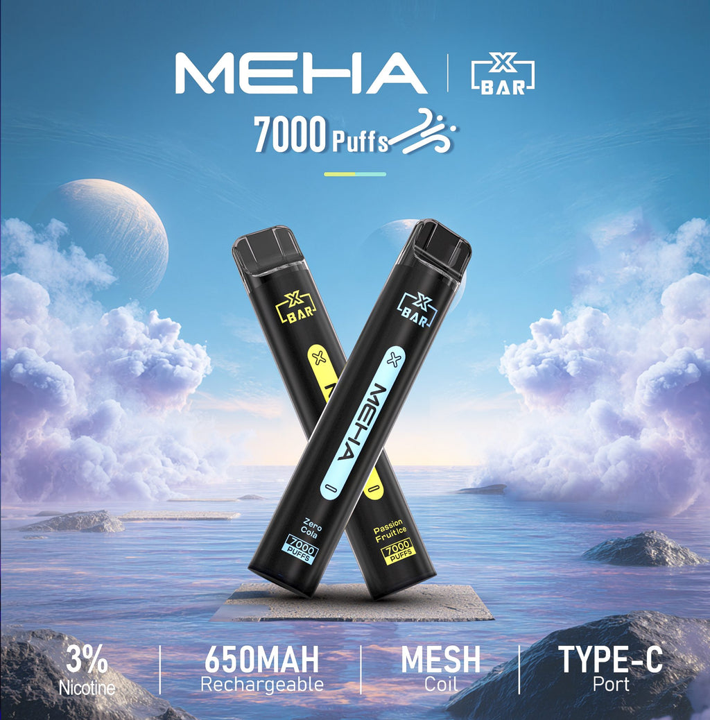 魅嗨MEHA X BAR 7000口小黑條一次性 拋棄式電子煙·續航持久·多種口味