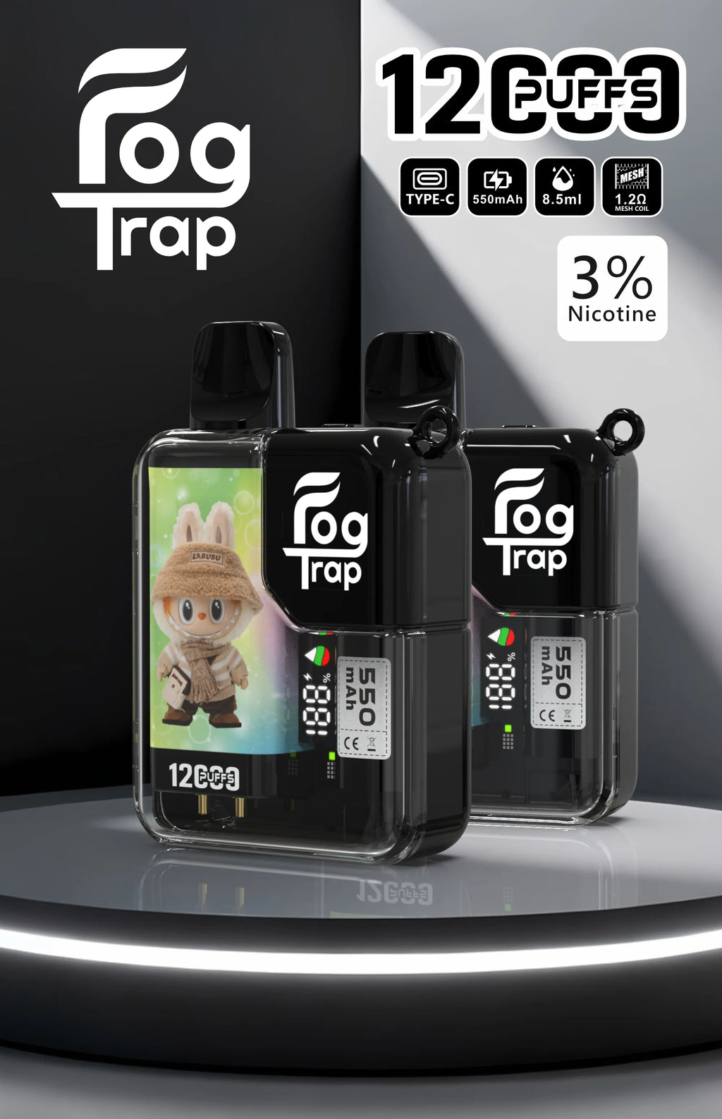 Fog trap 12000口抛棄式電子煙-LABUBU & 蠟筆小新聯名款