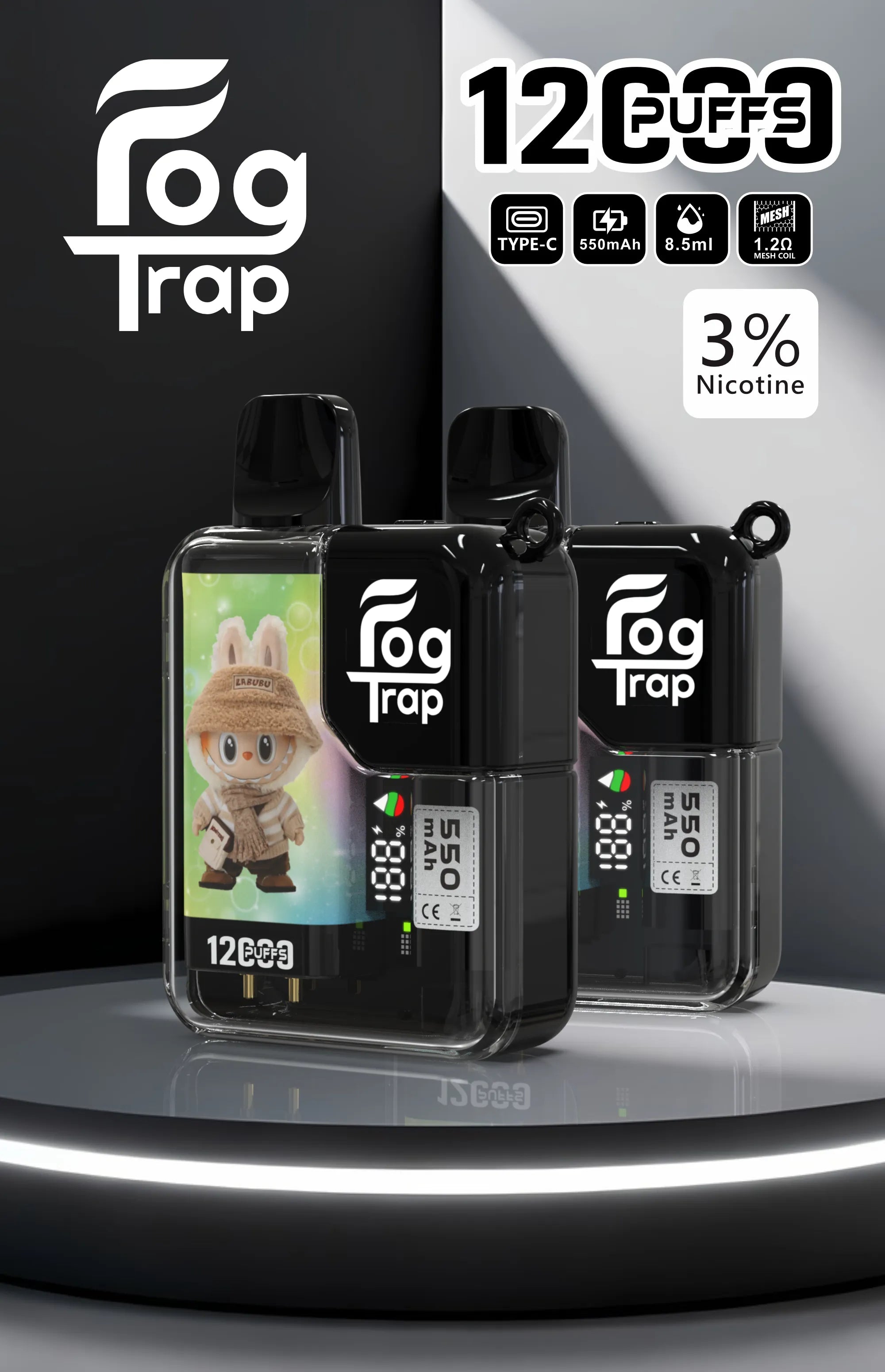 Fog trap 12000口抛棄式電子煙-LABUBU & 蠟筆小新聯名款